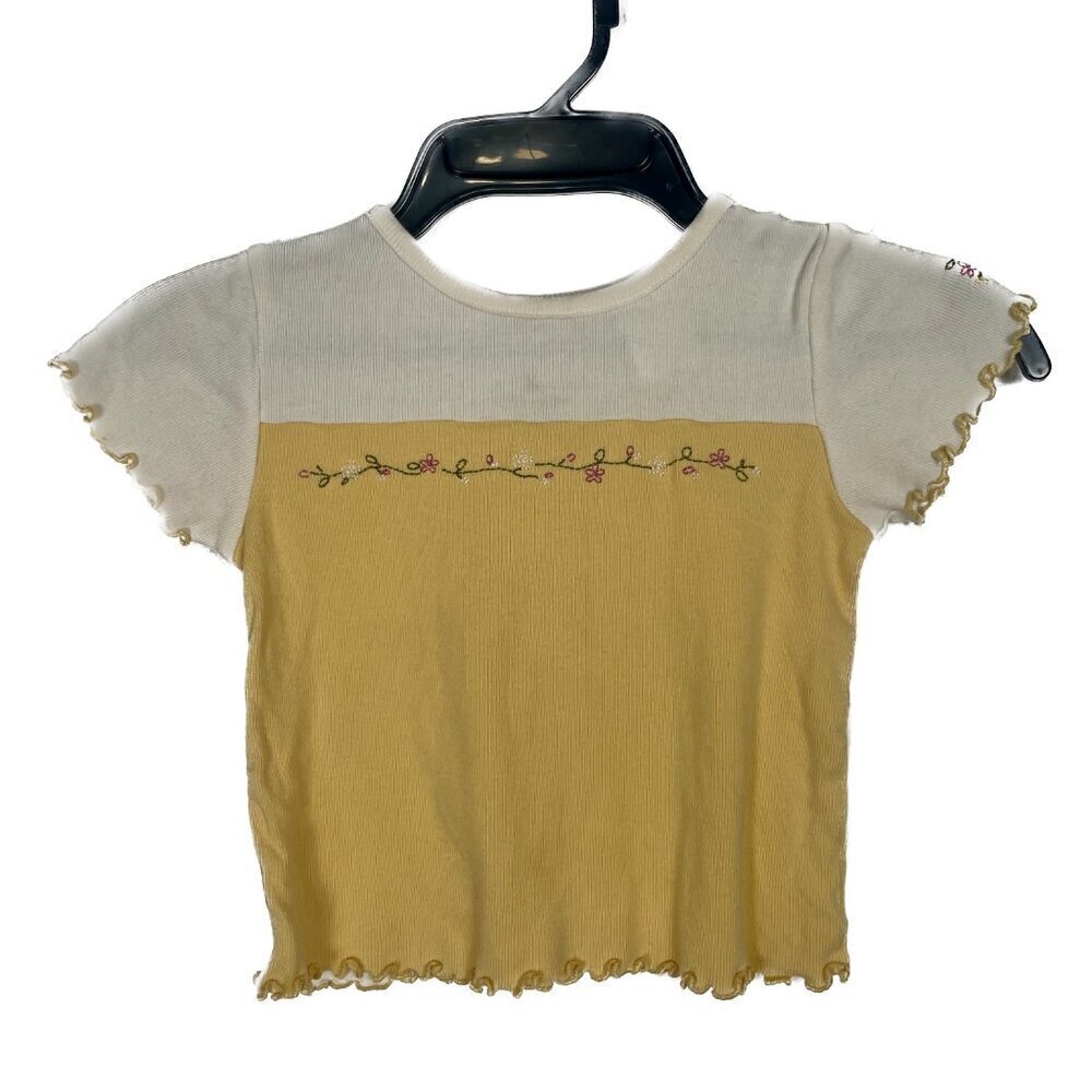 VTG Y2K Girlhood core Faded Glory Toddler 2T Embroidered yellow T-Shirt